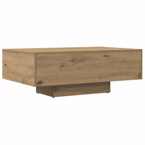 Kézműves tölgy színű szerelt fa dohányzóasztal 85 x 55 x 31 cm