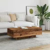 Antik fa színű szerelt fa dohányzóasztal 100x49,5x31 cm