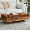 Antik fa színű szerelt fa dohányzóasztal 100x49,5x31 cm