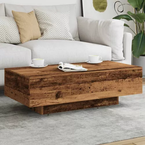 Antik fa színű szerelt fa dohányzóasztal 100x49,5x31 cm