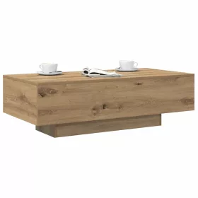   Kézműves tölgy színű szerelt fa dohányzóasztal 100x49,5x31 cm