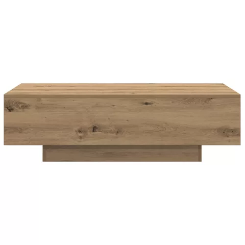 Kézműves tölgy színű szerelt fa dohányzóasztal 100x49,5x31 cm