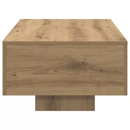 Kézműves tölgy színű szerelt fa dohányzóasztal 100x49,5x31 cm