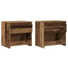 2 db antik fa forgácslap éjjeliszekrény 40 x 30 x 39 cm