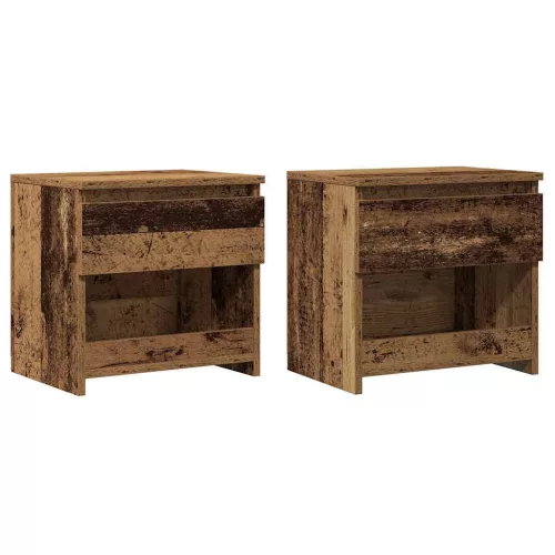2 db antik fa forgácslap éjjeliszekrény 40 x 30 x 39 cm