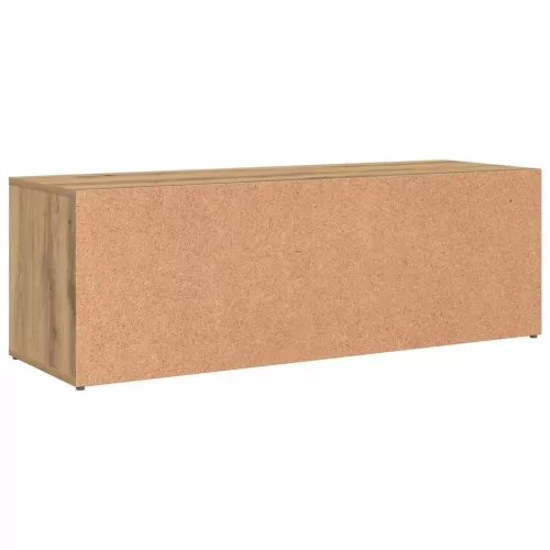 Kézműves tölgy színű szerelt fa cipőtároló pad 105 x 35 x 35 cm