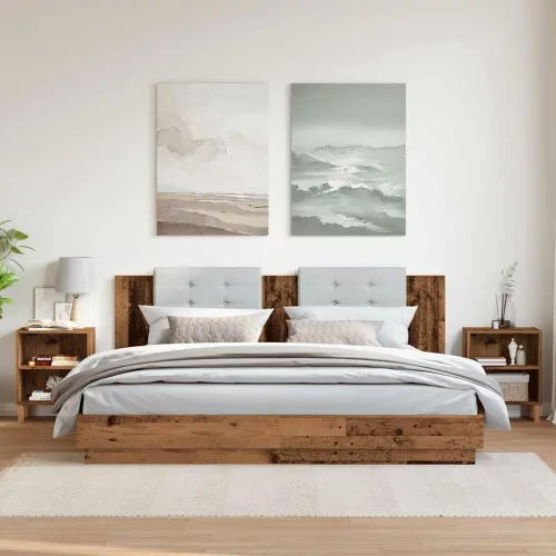 Éjjeliszekrények 2 db Régi fa 40x30x50 cm Gépesített fa