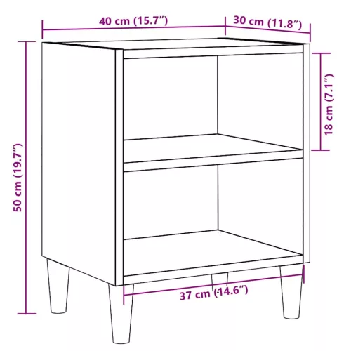 Éjjeliszekrények 2 db Régi fa 40x30x50 cm Gépesített fa