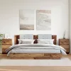 2 db antik fa színű szerelt fa éjjeliszekrény 40x35x62,5 cm