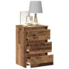 2 db antik fa színű szerelt fa éjjeliszekrény 40x35x62,5 cm