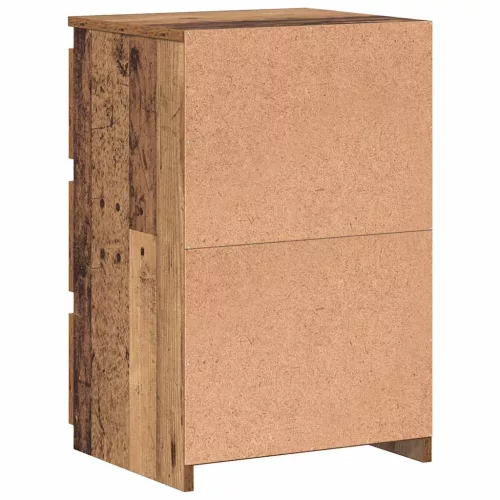 2 db antik fa színű szerelt fa éjjeliszekrény 40x35x62,5 cm