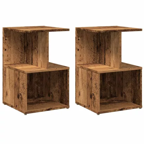 Éjjeliszekrények 2 db Régi fa 35x35x55 cm Gépesített fa