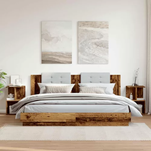 Éjjeliszekrények 2 db Régi fa 35x35x55 cm Gépesített fa