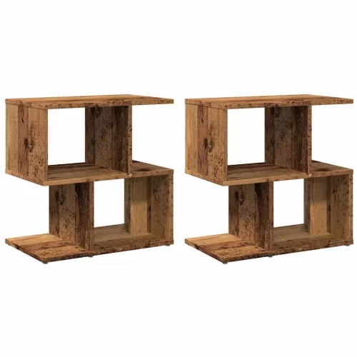Éjjeliszekrények 2 db Régi fa 50x30x51,5 cm Gépelt fa