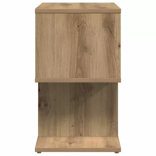 2 db kézműves tölgyszínű szerelt fa éjjeliszekrény 50x30x51,5cm