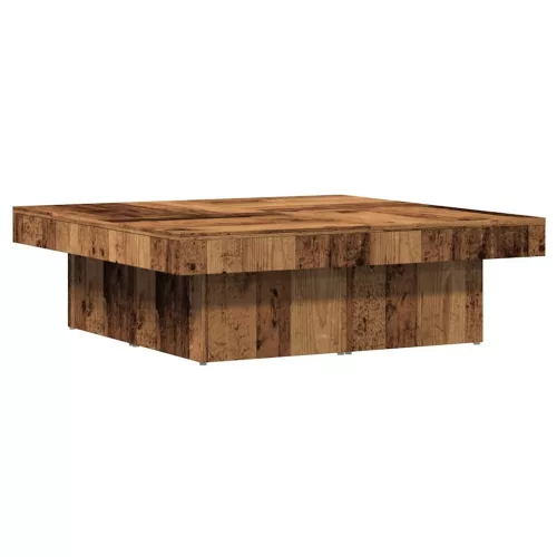 Antik fa színű szerelt fa dohányzóasztal 90 x 90 x 28 cm