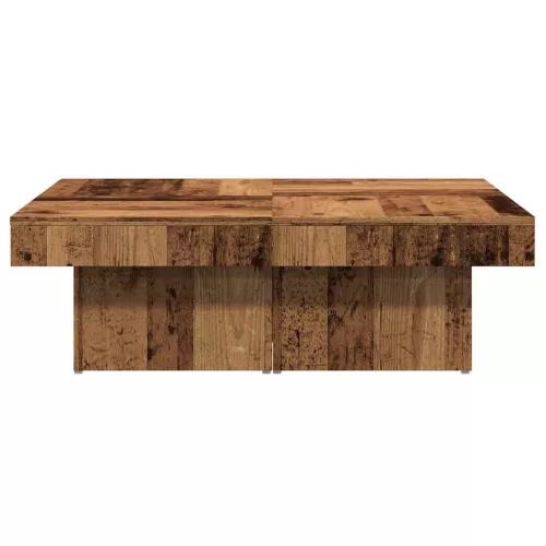 Antik fa színű szerelt fa dohányzóasztal 90 x 90 x 28 cm