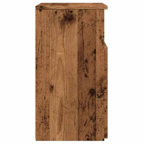 2 db antik fa színű szerelt fa éjjeliszekrény 50 x 32 x 60 cm