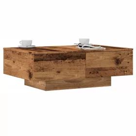 Antik fa színű szerelt fa dohányzóasztal 90 x 60 x 31 cm