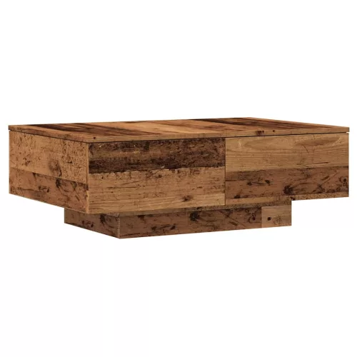 Antik fa színű szerelt fa dohányzóasztal 90 x 60 x 31 cm
