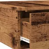 Antik fa színű szerelt fa dohányzóasztal 90 x 60 x 31 cm