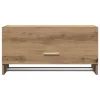 Kézműves tölgy színű szerelt fa ruhásszekrény 70x32,5x35 cm