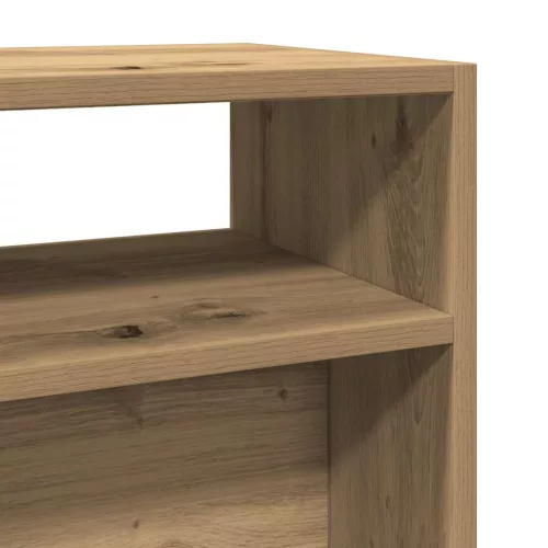 Kézműves tölgy színű szerelt fa dohányzóasztal 105x30x80 cm
