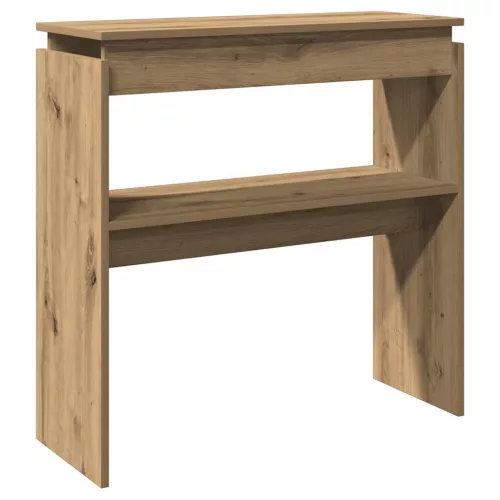 Kézműves tölgy színű szerelt fa dohányzóasztal 80 x 30 x 80 cm