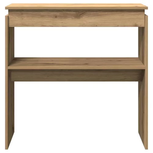 Kézműves tölgy színű szerelt fa dohányzóasztal 80 x 30 x 80 cm