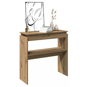   Kézműves tölgy színű szerelt fa dohányzóasztal 102x30x80 cm