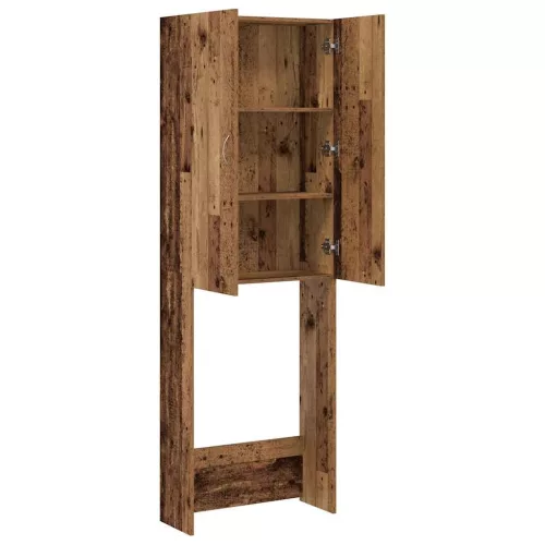 Antik fa színű mosógépszekrény 64 x 25,5 x 190 cm