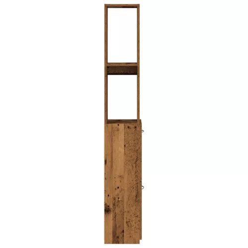 Antik fa színű szerelt fa fürdőszobaszekrény 25x25x170 cm