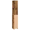 Antik fa színű szerelt fa fürdőszobaszekrény 25x25x170 cm