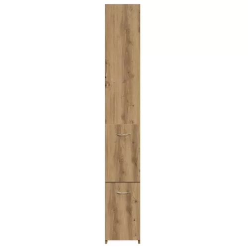 Kézműves tölgy színű szerelt fa fürdőszobaszekrény 25x25x170 cm