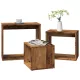 3 db antik fa színű szerelt fa egymásba tolható asztal