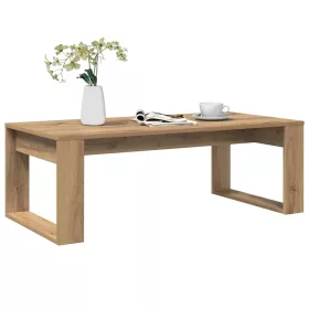   Kézműves tölgy színű szerelt fa dohányzóasztal 102 x 50 x 35 cm