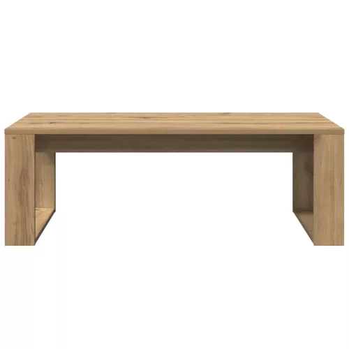 Kézműves tölgy színű szerelt fa dohányzóasztal 102 x 50 x 35 cm