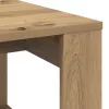 Kézműves tölgy színű szerelt fa dohányzóasztal 102 x 50 x 35 cm