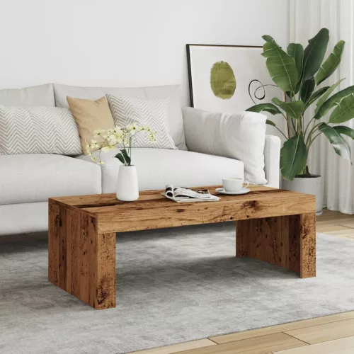 Antik fa színű szerelt fa dohányzóasztal 102 x 50 x 35 cm