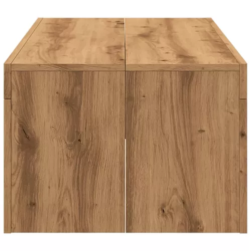 Kézműves tölgy színű szerelt fa dohányzóasztal 102 x 50 x 35 cm