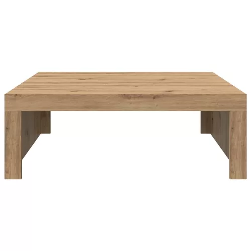 Kézműves tölgy színű szerelt fa dohányzóasztal 100 x 100 x 35cm