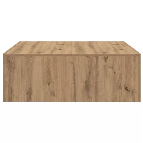 Kézműves tölgy színű szerelt fa dohányzóasztal 100 x 100 x 35cm