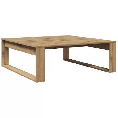 Kézműves tölgy színű szerelt fa dohányzóasztal 100 x 100 x 35cm