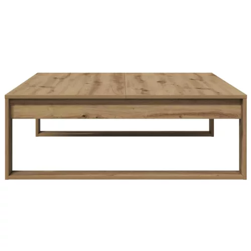 Kézműves tölgy színű szerelt fa dohányzóasztal 100 x 100 x 35cm