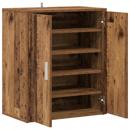 Antik fa színű szerelt fa cipősszekrény 60 x 35 x 70 cm