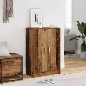Antik fa színű szerelt fa cipősszekrény 60 x 35 x 92 cm