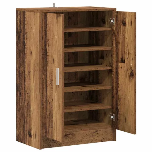 Antik fa színű szerelt fa cipősszekrény 60 x 35 x 92 cm