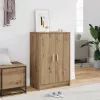 Kézműves tölgy színű szerelt fa cipősszekrény 60 x 35 x 92 cm