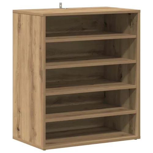 Kézműves tölgy színű szerelt fa cipősszekrény 60 x 35 x 70 cm
