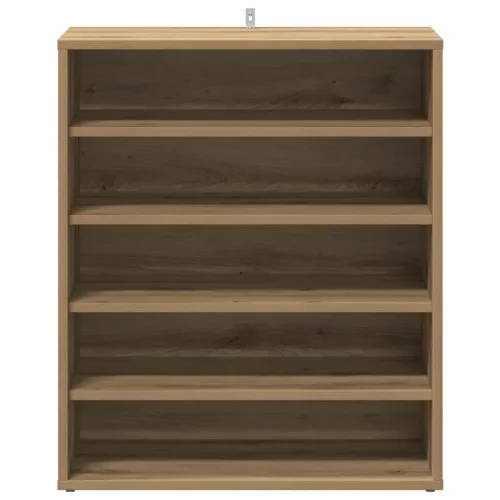 Kézműves tölgy színű szerelt fa cipősszekrény 60 x 35 x 70 cm